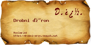 Drobni Áron névjegykártya